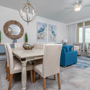 Experience the welcoming dining area, where you can unwind with a family meal and enjoy coastal views