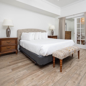 Enjoy restful nights in this king master suite with cozy bedding and drift off into a peaceful slumber