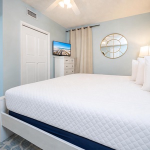 Relax after a fun beach day and stream your favorite shows from the cozy king bed in the master suite