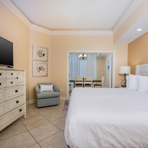Relax after a fun beach day and stream your favorite shows from the cozy king bed in the master suite