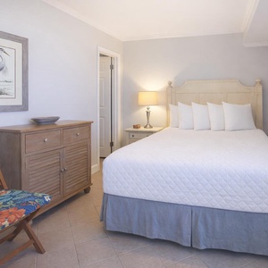 This guest bedroom features a comfortable queen bed, stylish decor, and a cozy seating area, perfect for relaxation