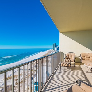 Experience seemingly endless coastline views of the horizon as waves lap the shore and the sun glistens over the water