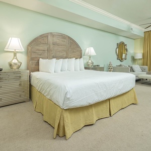 The master bedroom was redesigned to offer a beachfront view from the master suite, unique to the building