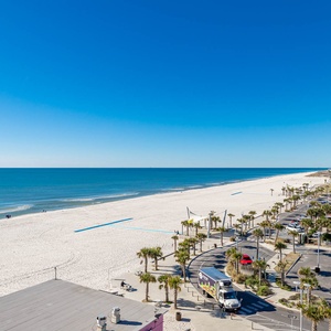 Experience breathtaking views of the Gulf Shores public beach in the heart of this quaint beach city