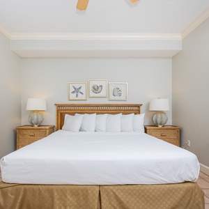 Drift into peaceful slumber in this king guest suite, surrounded by serene decor that enhances your restful retreat