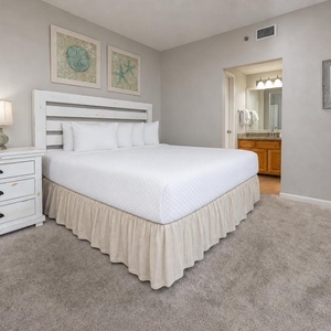 Enjoy restful nights in this king master suite with cozy bedding and drift off into a peaceful slumber