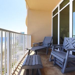 Lounge on your balcony overlooking the stunning gulf coastline and doze to the sound of waves and seagulls