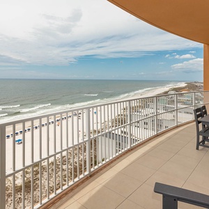 Relax on the balcony and listen to waves along the gulf-front beach as sunlight shimmers on the water