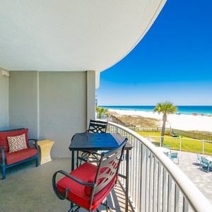 Have your morning coffee watching the sunrise on this cozy patio