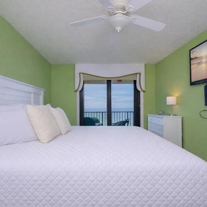 Nestle into the plush king bed, and feel the calming beach vibes envelop you as you drift into restful slumber