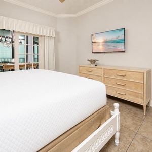 Relax in the master suite while enjoying your favorite shows on the wall-mounted TV, just steps from your balcony