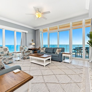 Relax in an armchair or sofa with two queen sleepers and feel the gulf breeze from the balcony