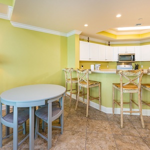 Kick back at the breakfast bar while scents from the coffee maker fill the air