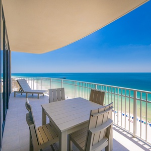Enjoy expansive views and the fresh gulf air from your beachfront balcony