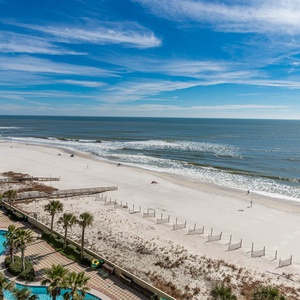 Experience seemingly endless coastline views of the horizon as waves lap the shore and the sun glistens over the water