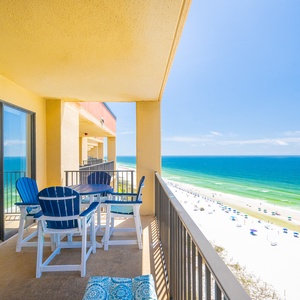 Experience seemingly endless coastline views from your top floor balcony on the beach