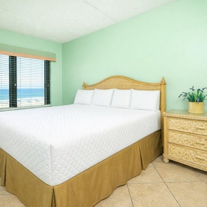 Rest in the soft, plush king bed and enjoy the view from the master suite as you unwind after a beach day