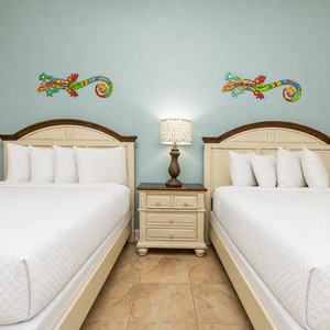 Experience restful nights in the queen guest suite, surrounded by playful decor that adds a fun vibe to your stay