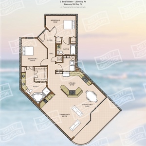 Explore this two bedroom vacation rental with a spacious living area, open-design kitchen, and balcony on the bay