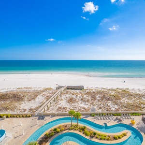Walk the boardwalk to the shore, then return to lounge by the pool and watch the gulf sparkle