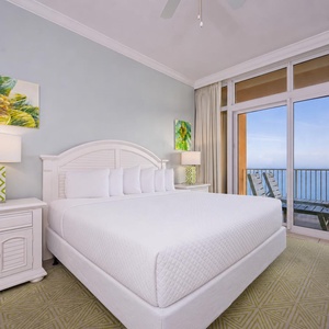 Sink into the king master suite and breathe in the coastal breeze from your balcony