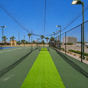 On-site batting cages for family fun while on vacation at the beach