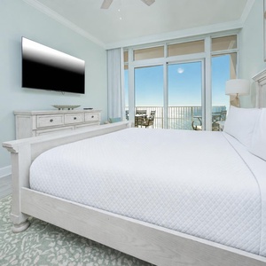 Unwind after a day at the beach and stream your favorite shows in the master and wake up to gentle waves