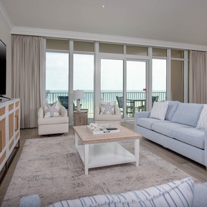 Sink into the sofa with a queen sleeper and gaze at the gulf through floor-to-ceiling glass, then breathe in the coastal breeze