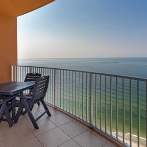 Savor the gulf breeze as waves quietly roll along the shore from your beachfront balcony