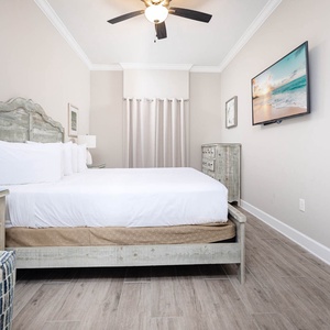 Relax after a fun beach day and stream your favorite shows from the cozy king bed in the master suite