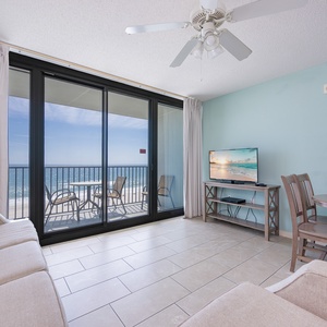 Unwind after a day on the beach with a good movie or stream your favorite show from the cozy sofa