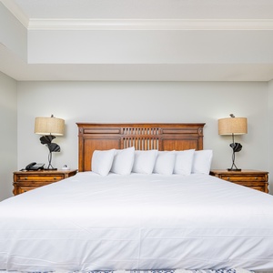 Unwind after a day at the beach in this elegant king master suite surrounded by stylish coastal accents