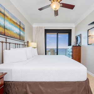 Awaken to soft sunlight in your plush king bed, with serene coastal views inviting you to your balcony