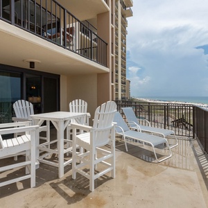 One of only a few condos with the extended balcony, This third floor condo offers additional seating for the outdoor space