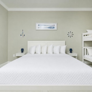 Relax in this inviting guest bedroom featuring a king bed and charming twin bunk beds, perfect for family stays