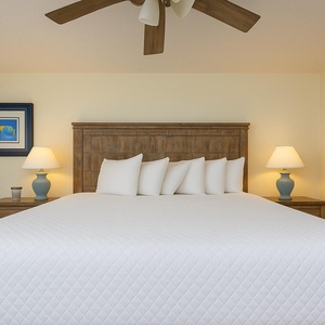 Rejuvenate in the spacious king suite, where cozy bedding invites restful nights and peaceful mornings