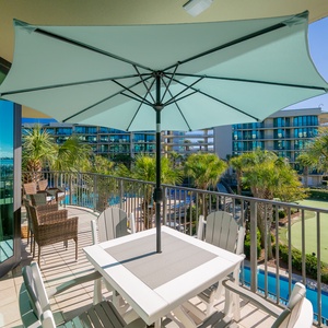 Discover the refreshing pool area with an inviting lazy river and thrilling waterslide