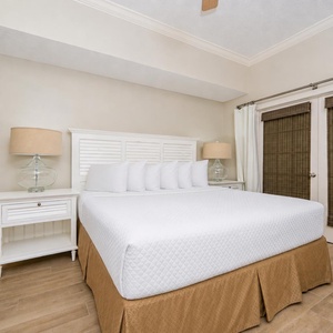Enjoy restful nights in this king master suite with cozy bedding and drift off into a peaceful slumber
