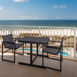 Enjoy your morning coffee on the balcony, breathe gulf air, and watch beachgoers and the pool area below