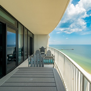 Enjoy breathtaking views from the balcony and relax with sounds of the coast, perfect for unwinding by the water