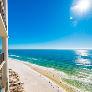 Enjoy breathtaking beachfront views from the balcony, perfect for relaxation and soaking in the sun