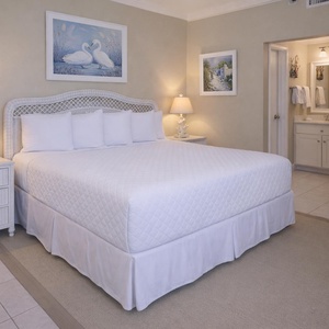 Enjoy restful nights in this king master suite with cozy bedding and drift off into a peaceful slumber