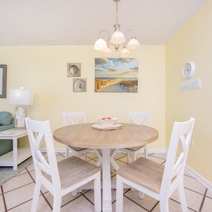 The dining room invites you to gather around the table and share stories after a day on the coast
