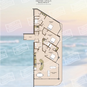 Explore the spacious layout featuring three bedrooms, three and a half baths, and a large balcony from each bedroom