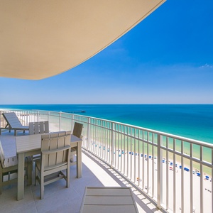 Enjoy expansive views and the fresh gulf air from your beachfront balcony