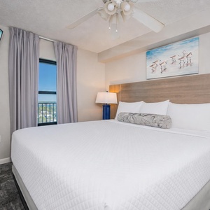 A soothing king suite welcomes you with a plush bed and stunning view for restful nights