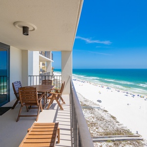Warm gulf breezes surround your balcony as you relax watching waves roll onto the white sand shore