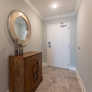 Welcoming entry awaiting your arrival in this charming beachfront vacation rental