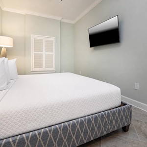 Stretch out on the soft king bed, turn on the TV, and stream your favorite shows