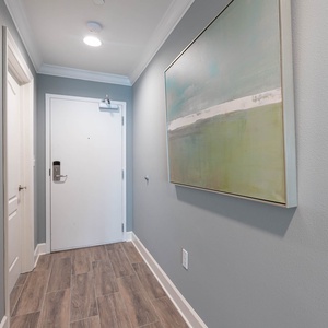 Welcoming entryway to your vacation rental inviting you to explore your beachfront retreat
